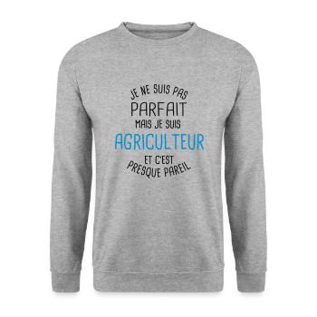 Pas parfait mais agriculteur - Sweat-shirt Unisexe - gris chiné - Devant - Alina (178cm) & Michal (187cm)