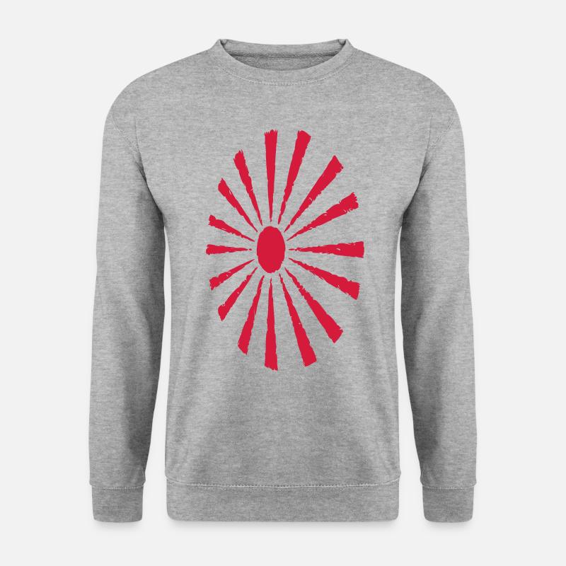 Rote Sonne - Unisex Pullover - Weißgrau meliert