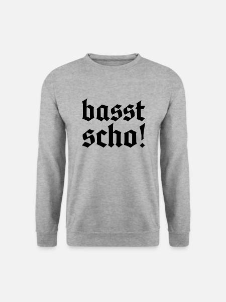 basst scho! Allgäu Design - passt schon - Unisex Pullover - Weißgrau meliert