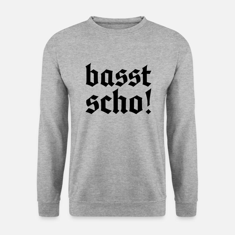 basst scho! Allgäu Design - passt schon - Unisex Pullover - Weißgrau meliert
