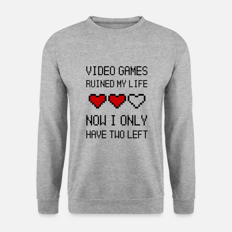 Video games ruined my life - Unisex Pullover - Weißgrau meliert