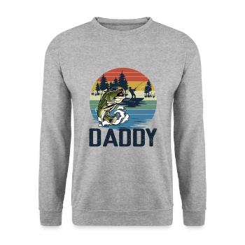 Fishing Daddy Matching - Unisex Pullover - Weißgrau meliert - Vorne - Alina (178cm) & Michal (187cm)
