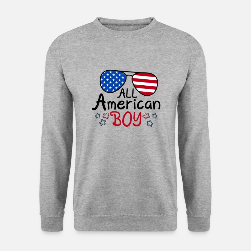 All American Boy - Unisex Pullover - Weißgrau meliert