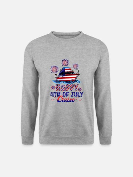 Happy 4th of July Cruise - Unisex Pullover - Weißgrau meliert