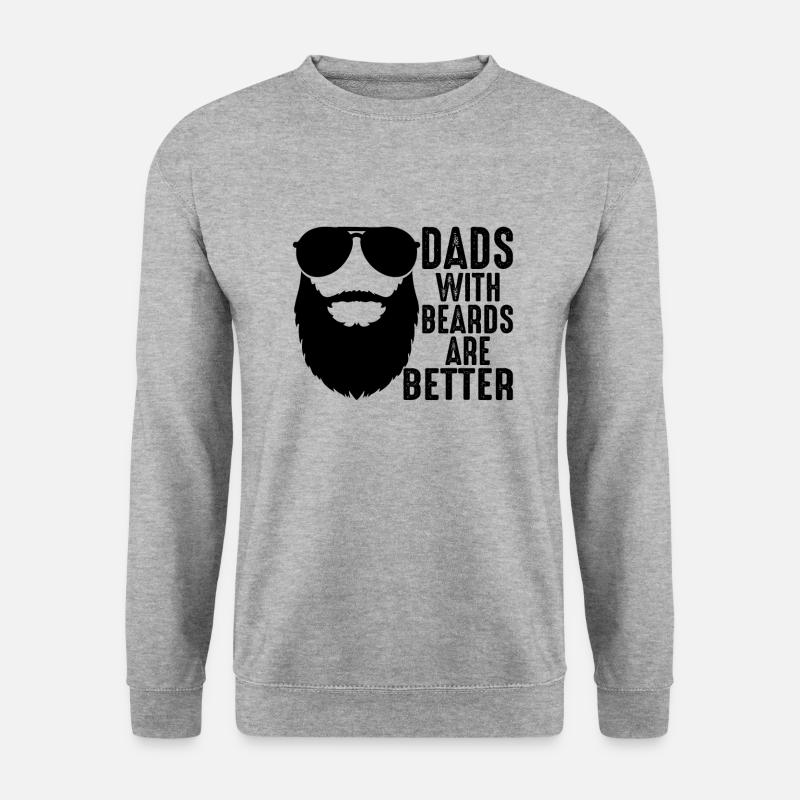 Dads With Beards Are Better - Unisex Pullover - Weißgrau meliert