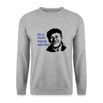 elle va marcher beaucoup moins bien! - Sweat-shirt Unisexe - gris chiné - Devant - Alina (178cm) & Michal (187cm)