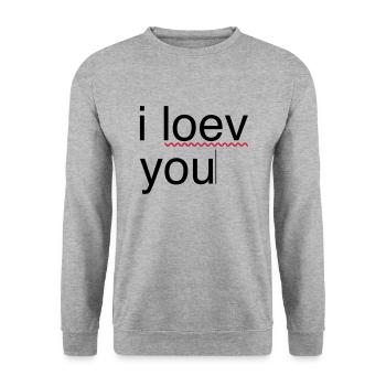 i love you error - Unisex Sweatshirt - salt & pepper - Front - Alina (178cm) & Michal (187cm)