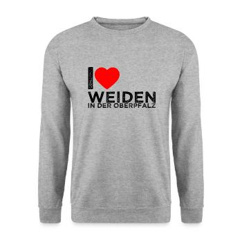 I Love Weiden in der Oberpfalz - Bavière - Sweat-shirt Unisexe - gris chiné - Devant - Alina (178cm) & Michal (187cm)