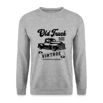 Old Truck Vintage - Sweat-shirt Unisexe - gris chiné - Devant - Alina (178cm) & Michal (187cm)