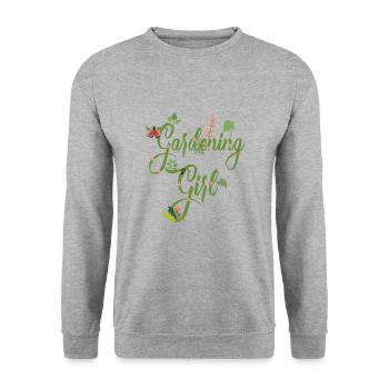 Garten Motiv Gärtner & Gärtnerin Spruch - Unisex Pullover - Weißgrau meliert - Vorne - Alina (178cm) & Michal (187cm)