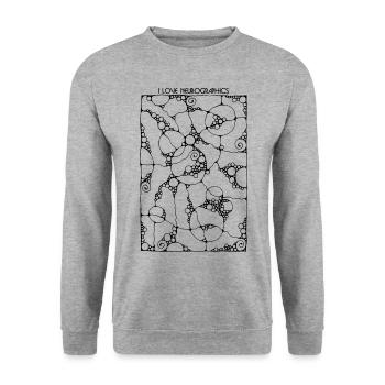 Neuro Art - I LOVE NEUROGRAPHICS 1 - Unisex Sweatshirt - salt & pepper - Front - Alina (178cm) & Michal (187cm)