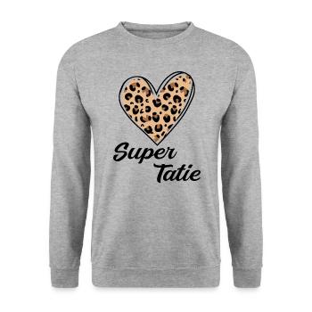Super Auntie - Unisex Sweatshirt - salt & pepper - Front - Alina (178cm) & Michal (187cm)