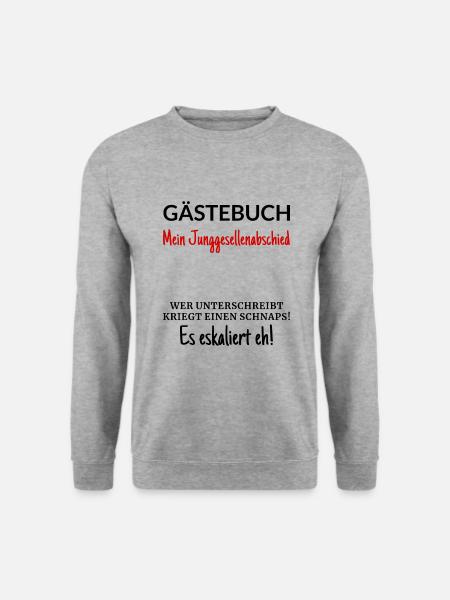 Junggesellenabschied Gästebuch - Unisex Pullover - Weißgrau meliert