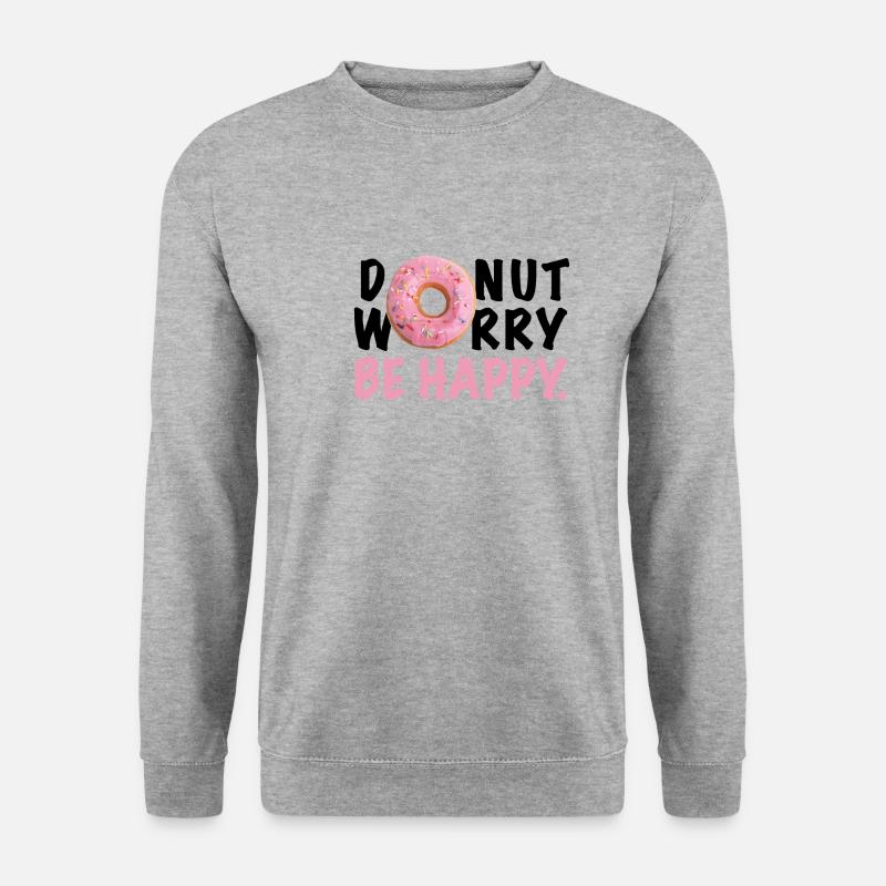 DONUT WORRY BE HAPPY - Unisex Pullover - Weißgrau meliert