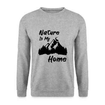 Montagnes, forêt et bouquetins - Sweat-shirt Unisexe - gris chiné - Devant - Alina (178cm) & Michal (187cm)