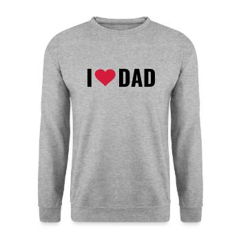 Père fils papa fille bébé naissance j'aime papa - Sweat-shirt Unisexe - gris chiné - Devant - Alina (178cm) & Michal (187cm)