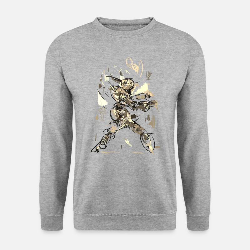 abstrakt - Unisex Pullover - Weißgrau meliert