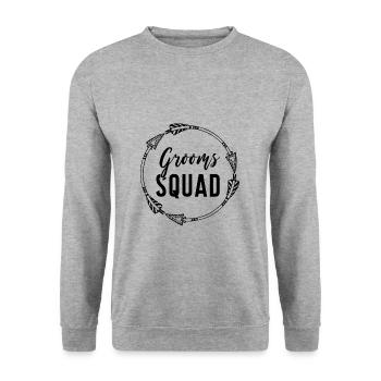 Junggesellenabschied, Truppe des Bräutigams - Unisex Pullover - Weißgrau meliert - Vorne - Alina (178cm) & Michal (187cm)