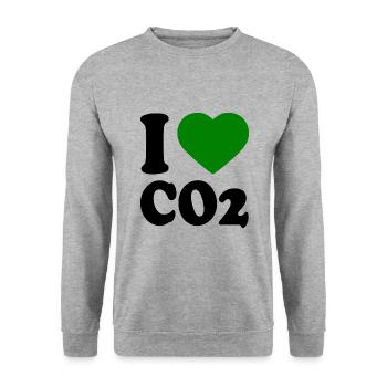I love co2 - Unisex Sweatshirt - salt & pepper - Front - Alina (178cm) & Michal (187cm)