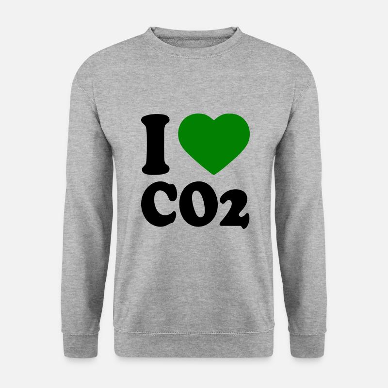 I love co2 - Unisex Pullover - Weißgrau meliert