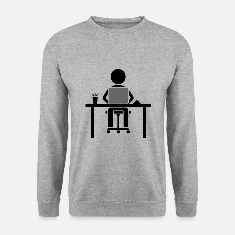 Arbeiter Computer Lernen - Unisex Pullover - Weißgrau meliert