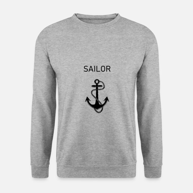 Anker Sailor Matrose Segler Segeln Sport Hobby - Unisex Pullover - Weißgrau meliert