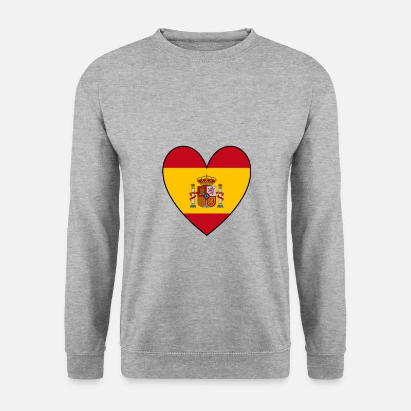 Spanien Herz Espana - Unisex Pullover - Weißgrau meliert