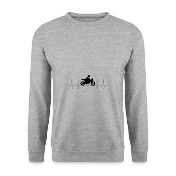 Heartbeat Motorcycling Motorcyclist Heartbeat - Unisex Sweatshirt - salt & pepper - Front - Alina (178cm) & Michal (187cm)