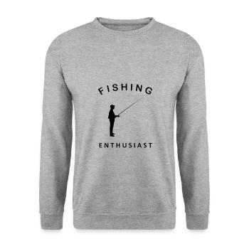 Fishing Enthusiast Angler Angeln Hobby Sport - Unisex Sweatshirt - salt & pepper - Front - Alina (178cm) & Michal (187cm)