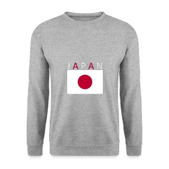 Japan Flagge Design Tokio - Unisex Pullover - Weißgrau meliert - Vorne - Alina (178cm) & Michal (187cm)