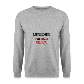 philanthropist enemy funny saying philanthropist - Unisex Sweatshirt - salt & pepper - Front - Alina (178cm) & Michal (187cm)