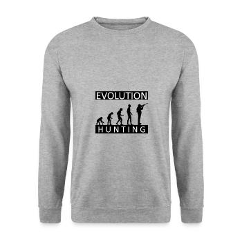 Evolution Hunting Hunting Hunter Hobby - Unisex Sweatshirt - salt & pepper - Front - Alina (178cm) & Michal (187cm)