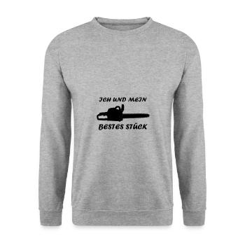 Me and My Best Piece Chainsaw Funny Funny - Unisex Sweatshirt - salt & pepper - Front - Alina (178cm) & Michal (187cm)