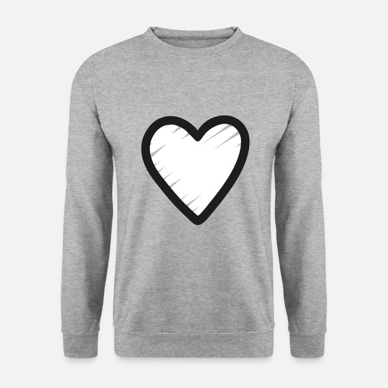 Herz Icon Zeichen - Unisex Pullover - Weißgrau meliert