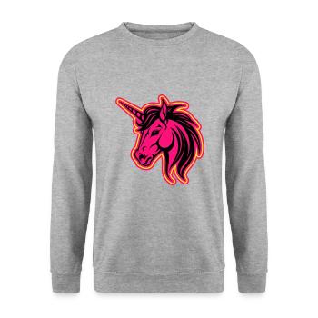 Unicorn Head - Unisex Sweatshirt - salt & pepper - Front - Alina (178cm) & Michal (187cm)
