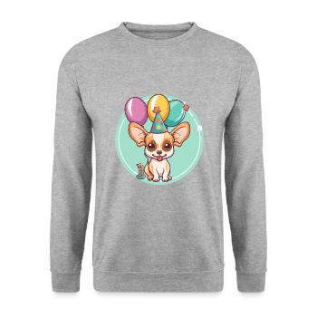 Chihuahua Hunde Geburtstag Baby - Unisex Pullover - Weißgrau meliert - Vorne - Alina (178cm) & Michal (187cm)