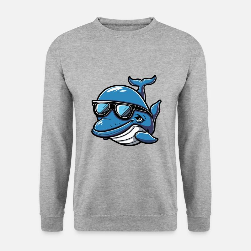 Wal Tier - Unisex Pullover - Weißgrau meliert