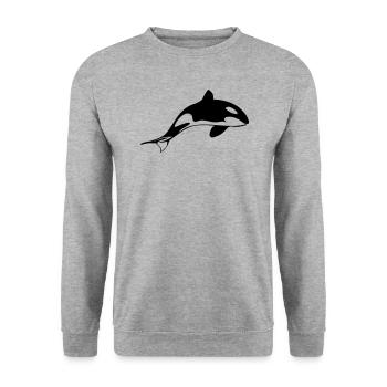 Orca - Sweat-shirt Unisexe - gris chiné - Devant - Alina (178cm) & Michal (187cm)