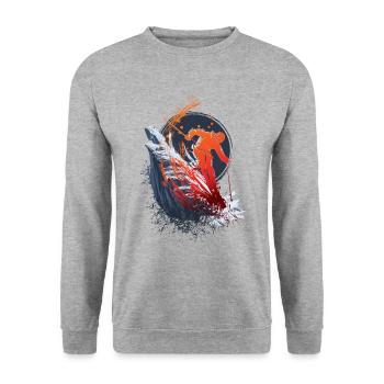 ski winter sports mountain ski holiday - Unisex Sweatshirt - salt & pepper - Front - Alina (178cm) & Michal (187cm)