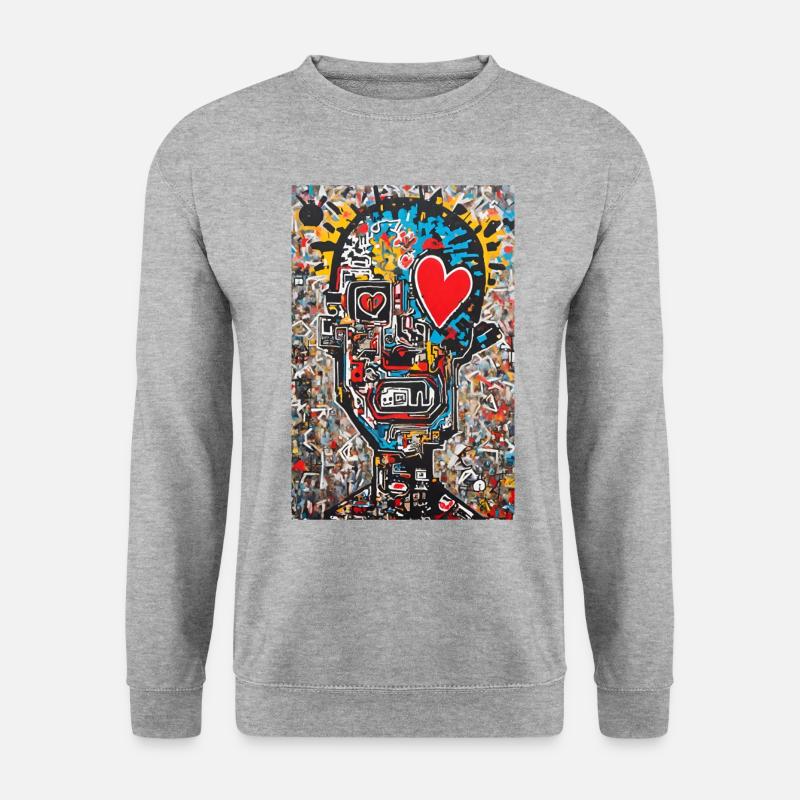 "Urbane Liebe" - Unisex Pullover - Weißgrau meliert