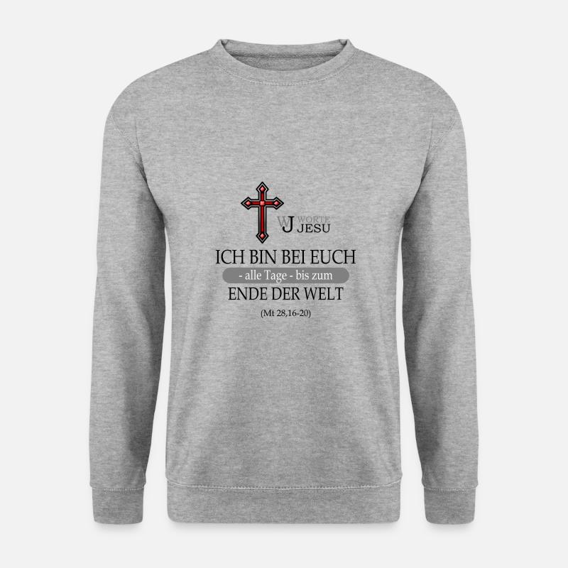 Ich bin bei euch - Unisex Pullover - Weißgrau meliert