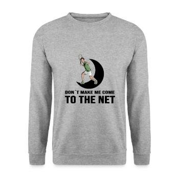 Tennis Matchball Tennisspieler Netzball - Unisex Pullover - Weißgrau meliert - Vorne - Alina (178cm) & Michal (187cm)