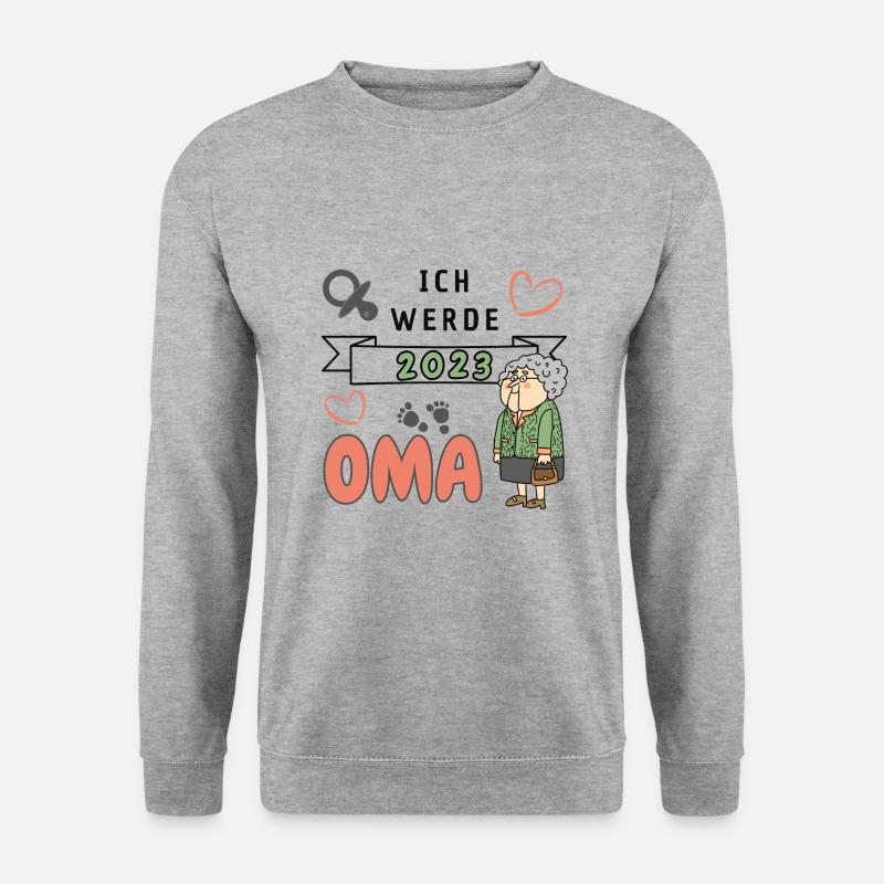 Ich werde 2023 Oma - Unisex Pullover - Weißgrau meliert