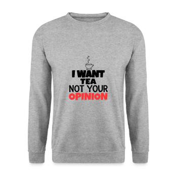Tea opinion teabag sugar green tea gift idea - Unisex Sweatshirt - salt & pepper - Front - Alina (178cm) & Michal (187cm)