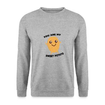 Cadeau drôle de patate douce - Sweat-shirt Unisexe - gris chiné - Devant - Alina (178cm) & Michal (187cm)