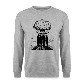 Color changeable | Atomic Bomb Selfie Nuclear Explosion - Unisex Sweatshirt - salt & pepper - Front - Alina (178cm) & Michal (187cm)