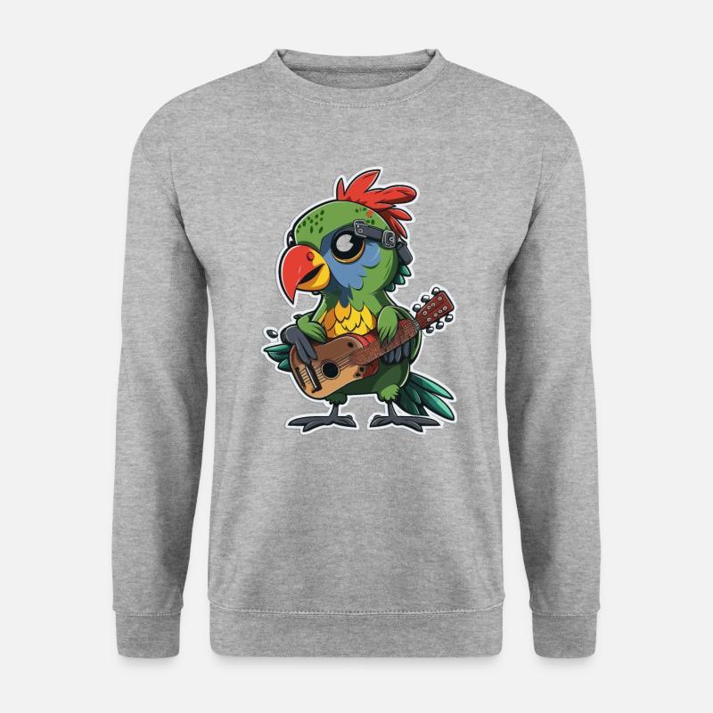 Rockin Papagei - Unisex Pullover - Weißgrau meliert