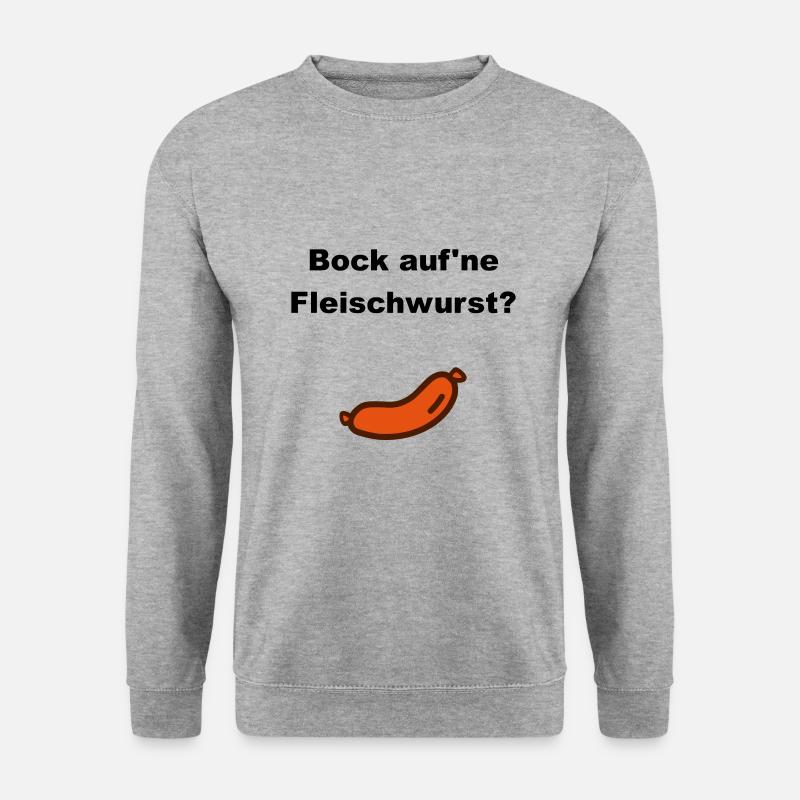 Bock auf'ne Fleischwurst? (Wurst) - Unisex Pullover - Weißgrau meliert