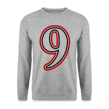 9 Number number - Unisex Sweatshirt - salt & pepper - Front - Alina (178cm) & Michal (187cm)