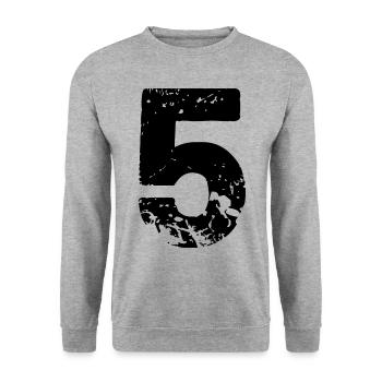 5 Number jersey - Unisex Sweatshirt - salt & pepper - Front - Alina (178cm) & Michal (187cm)